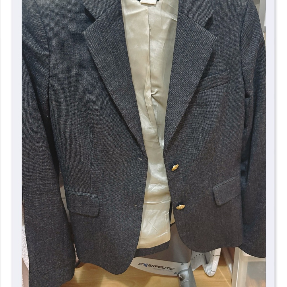 J Crew dark gray gold buttons blazer